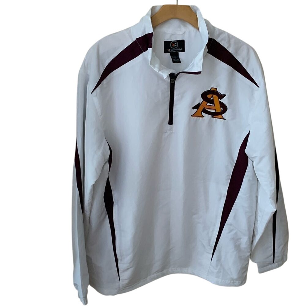 Arizona State Coat windbreaker‎ Mens Large quarter zip jacket embroidered